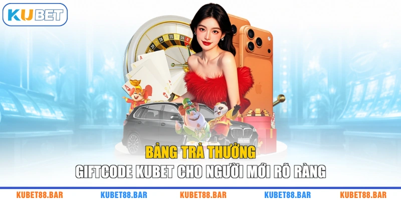 Bảng trả thưởng Giftcode KUBET cho người mới rõ ràng