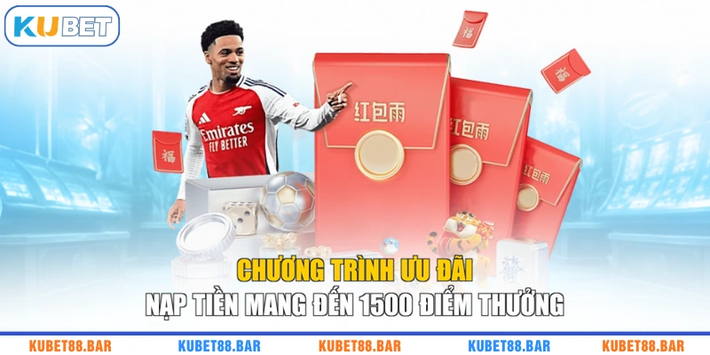 Chương trình ưu đãi nạp tiền mang đến 1500 điểm thưởng