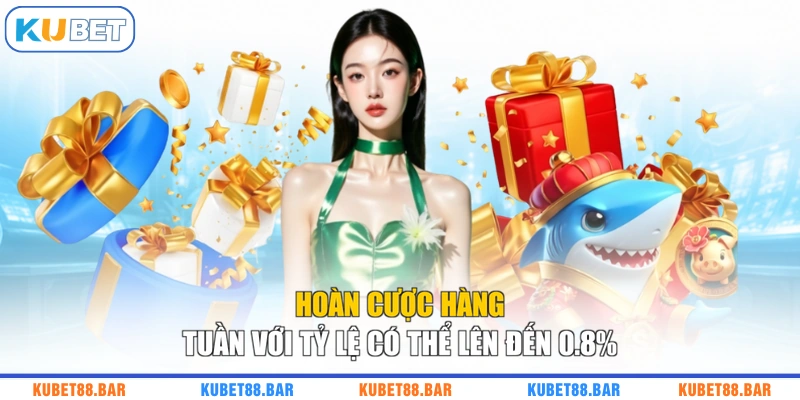 Hoàn cược hàng tuần với tỷ lệ có thể lên đến 0.8%